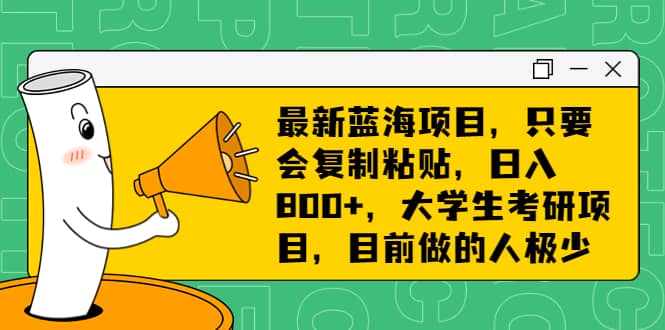 最新蓝海项目，只要会复制粘贴，大学生考研项目，目前做的人极少