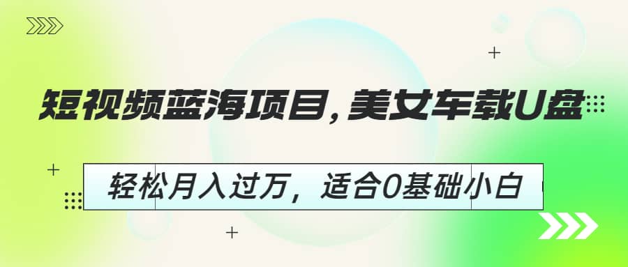 短视频蓝海项目，美女车载U盘，适合0基础小白