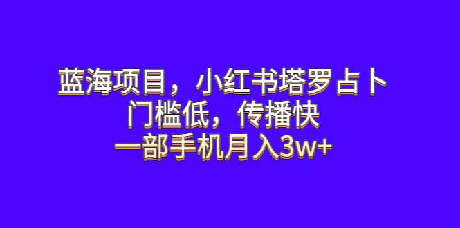 蓝海项目，小红书塔罗占卜，门槛低，传播快