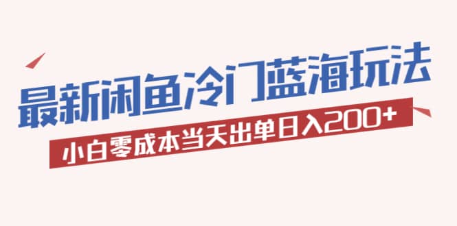 2023最新闲鱼冷门蓝海玩法，小白零成本当天出单