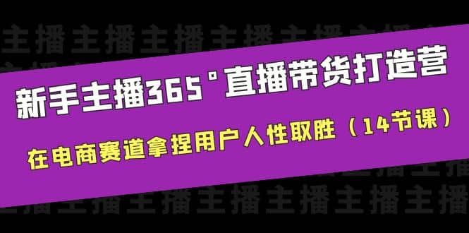 新手主播365°直播带货·打造营，在电商赛道拿捏用户人性取胜（14节课）