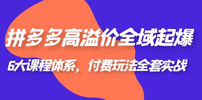 拼多多-高溢价 全域 起爆，6大课程体系，付费玩法全套实战