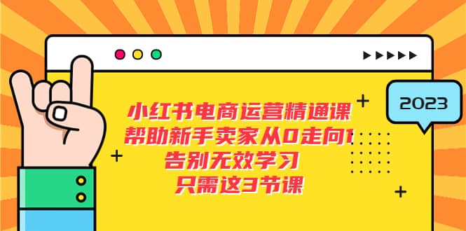 小红书电商·运营精通课，帮助新手卖家从0走向1 告别无效学习（7节视频课）