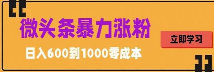 微头条暴力涨粉技巧搬运文案就能涨几万粉丝，简单0成本