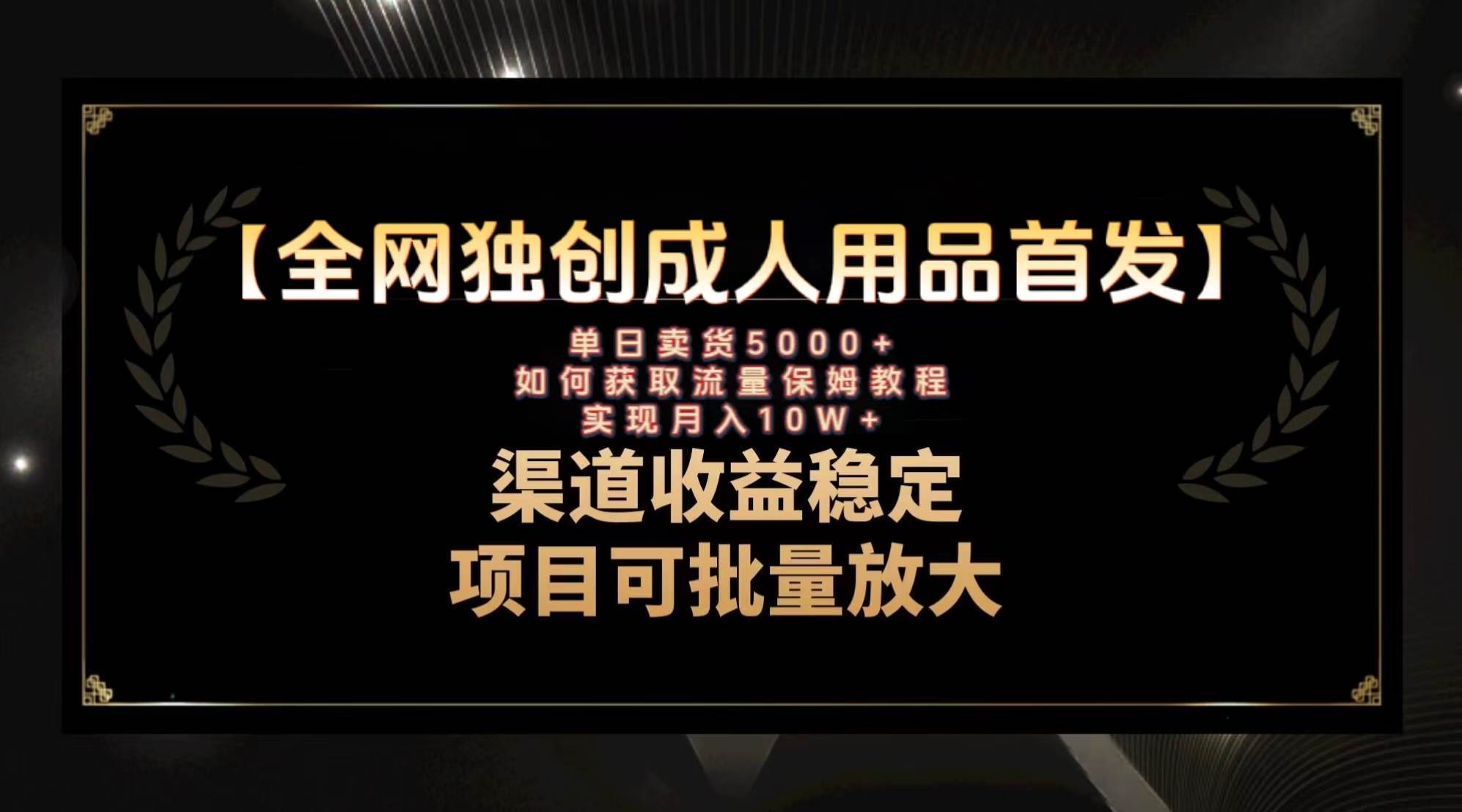 最新全网独创首发，成人用品赛道引流获客，保姆级教程