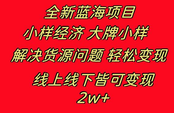 全新蓝海项目 小样经济大牌小样 线上和线下都可变现