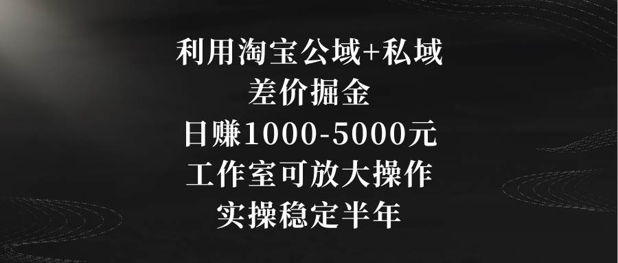 利用淘宝公域+私域差价掘金