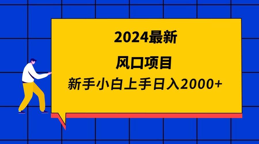 2024最新风口项目 新手小白一天2000+