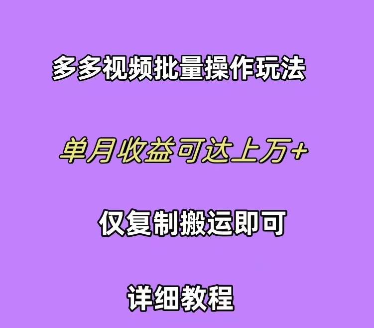 拼多多视频带货快速过爆款选品教程 每天轻轻松松赚取三位数佣金 小白必...