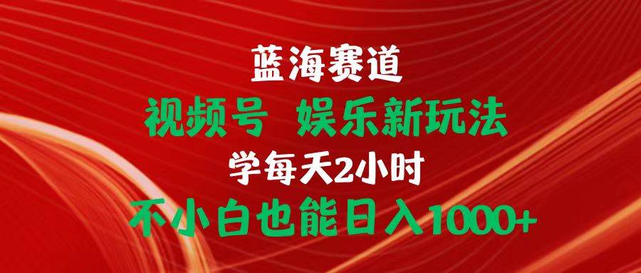 蓝海赛道视频号 娱乐新玩法每天2小时小白也能一天1000+