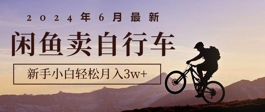 2024年6月最新闲鱼卖自行车，新手小白轻松一个月3w+项目