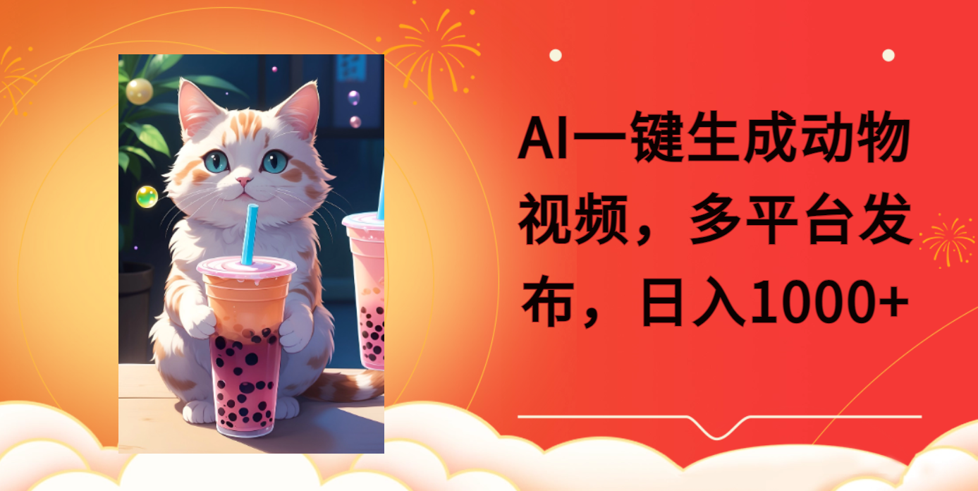 AI一键生成动物搞笑视频，多平台发布，轻松破千万播放