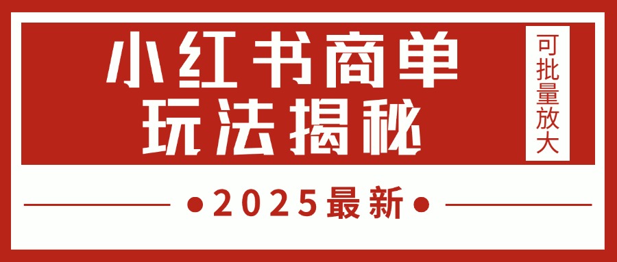 2025最新，小红书商单玩法揭秘，每天5分钟