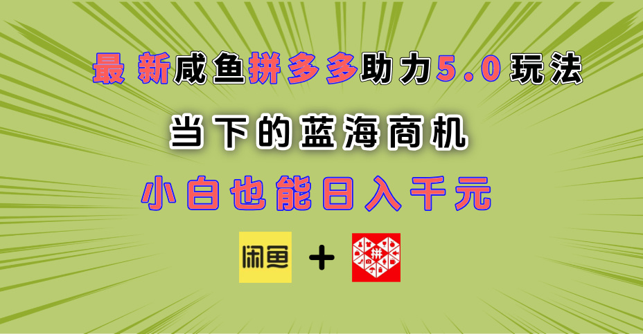最新pdd助力玩法 当下的蓝海商机 新手小白也能轻松操作