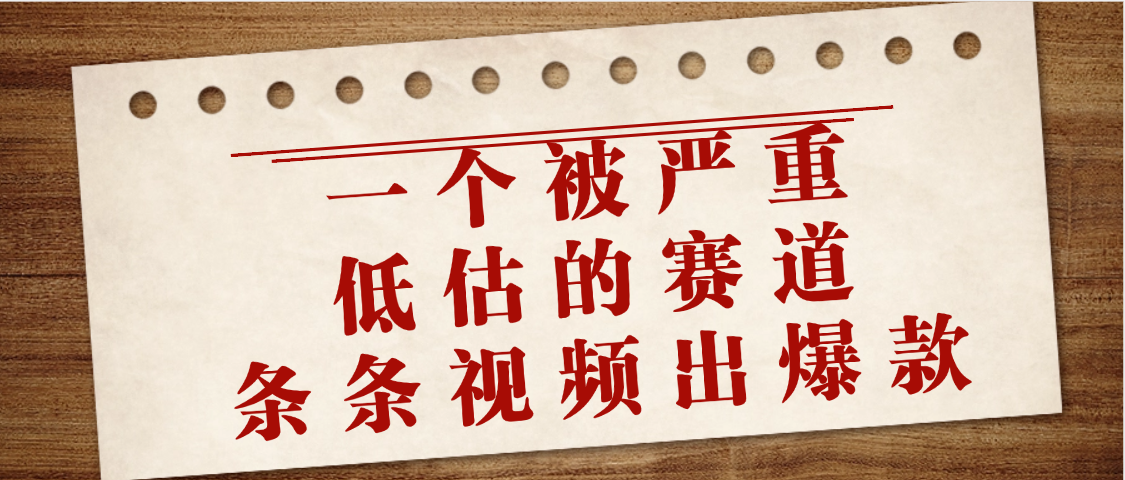 一个被严重低估的赛道，条条视频出爆款