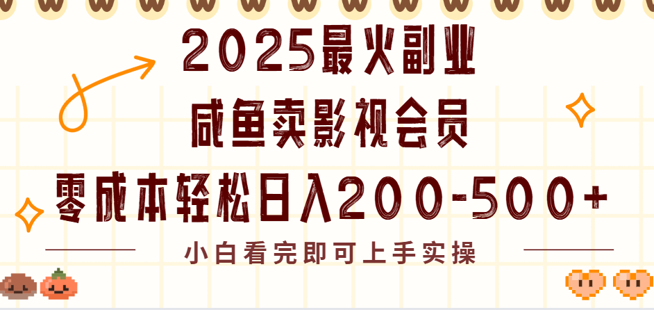2025最火副业卖vip影视会员