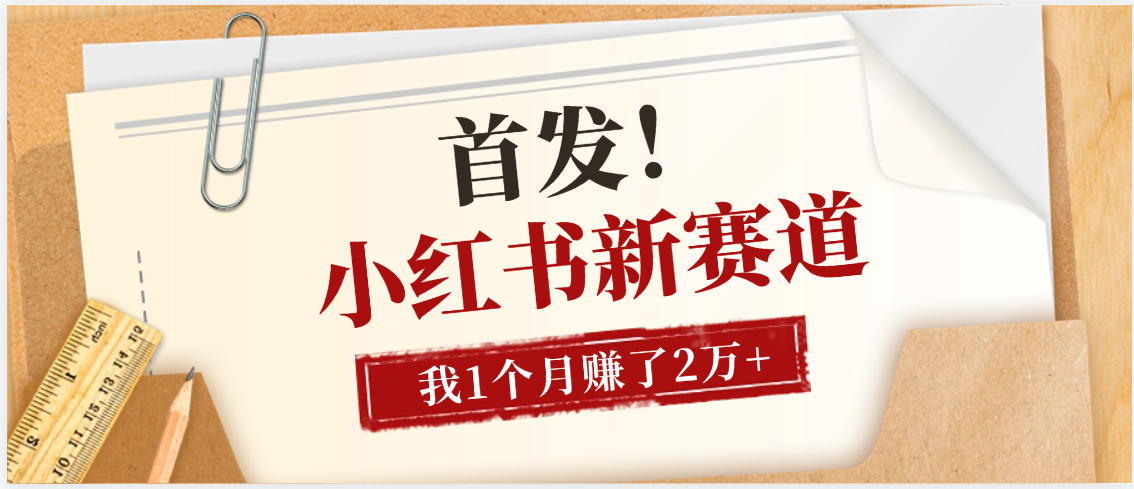 小某书全新赛道，我自己靠这个项目上个月收益2W+